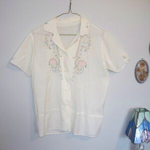 vintage embroidered button up